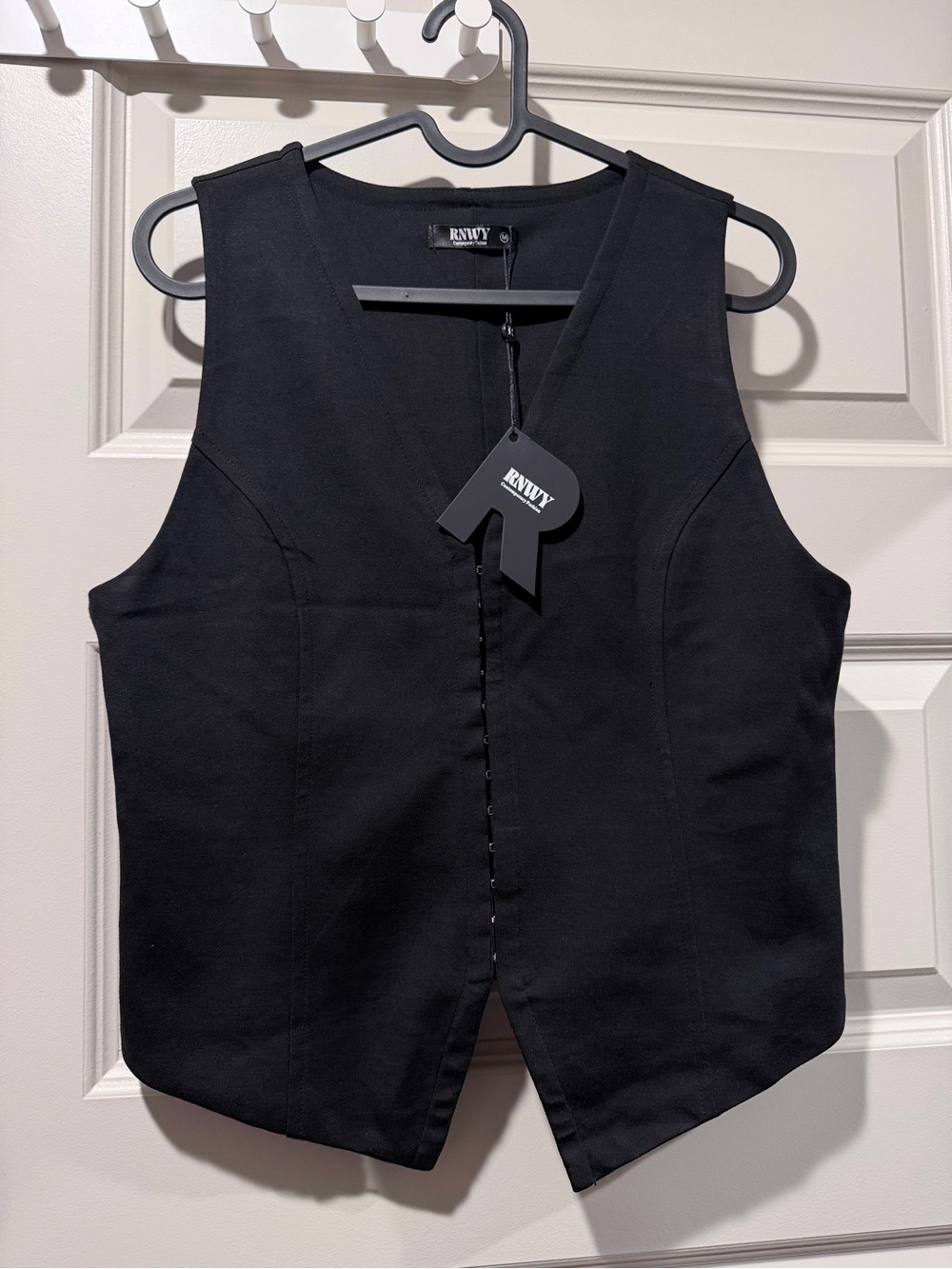 Black Tailored V-Neck Vest for Women